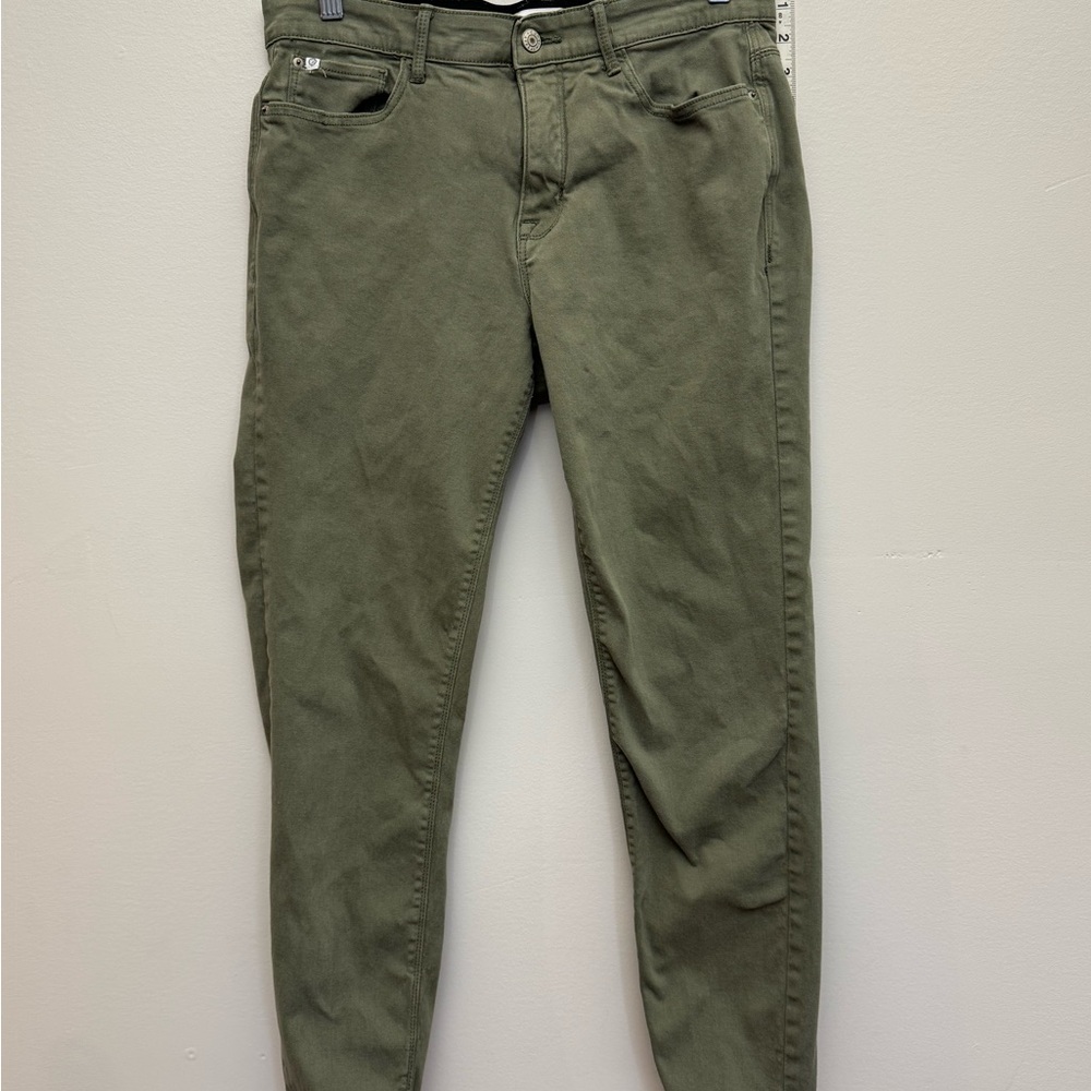 Curve Appeal Womens 10/30 Olive Green Stretch Skinny Jeans Mid Rise